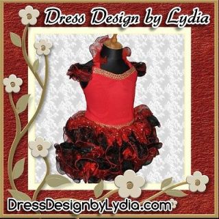 471Z Red Black Shell Glitz Easter Pageants Party Dresses Costumes 