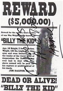 Us Old West Infamous Legends Billy The Kid Copy Wanted Poster Free S 