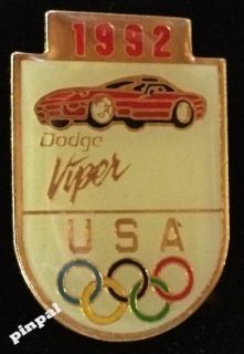 dodge viper olympic sponsor pin 1992 auto car time left