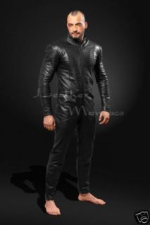 new black leather catsuit suit overall jumpsuit