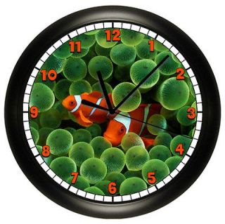 clown fish wall clock tank aquarium pet store nemo fish