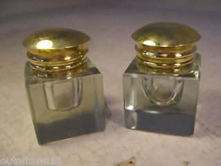 Newly listed Pair of Glass Inkwells , can use for Writing Slopes