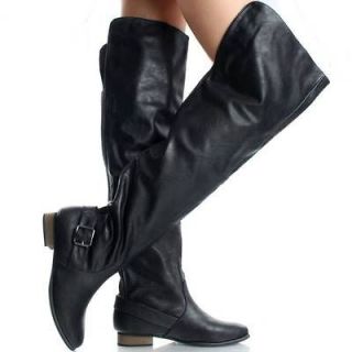 Newly listed Black Thigh High Boots Riding Over The Knee Motorcycle 