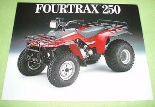 1986 Honda FOURTRAX 250 Four (4) Wheeler ATV Sales Brochure MINT 