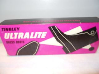 Nos Vintage Tingley Black Dress Boots Storm Rubbers Over Shoes Rain 