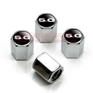 Ford Mustang 5.0 Chrome Tire Stem Valve Caps, New Licensed Product 
