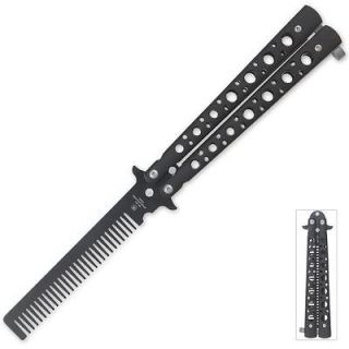 new harmless practice butterfly knife hair comb one day shipping