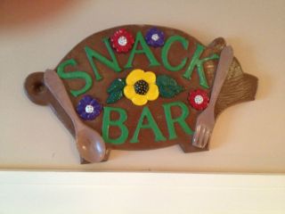 vintage chalkware kitchen snack bar sign  12