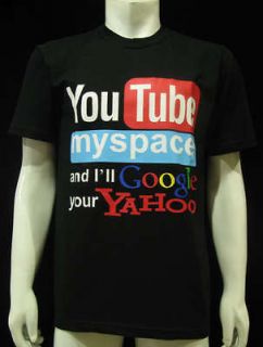 funny mens new t shirt you tube my space mens l black