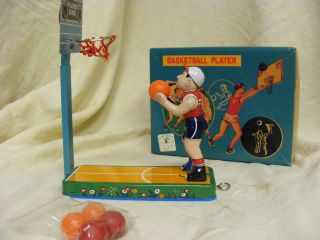   Box Interactive Tin Toy Reproduction Basketball Player Two Player Toy
