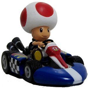 Nintendo Mario Kart Wii 3 Pull Back Action Toy Race Car   Toad w/box