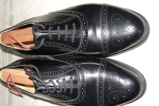 Mens Barker Wallace Black Leather Oxford Shoes Size 8 Made in England 