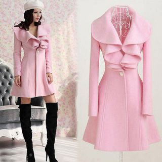   Star Style Pink Parka Stylish Design Trench Coat Outwear US Size XS L