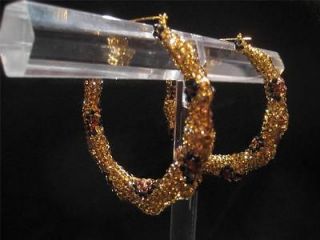 Basketball Wives Leopard Hoop Crystal Earrings Gold CELIBRITY INSPIRED