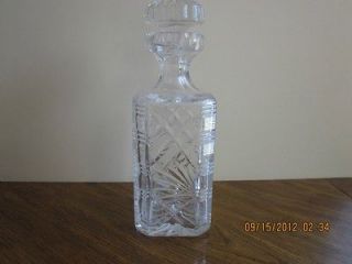 vintage crystal liquor wine decanter figure art 