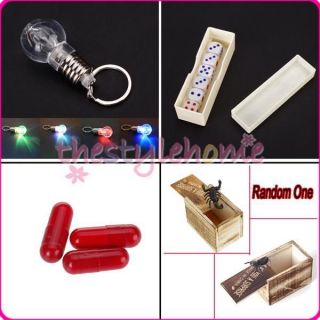 Trick Prank Toy Loaded Dice Fake Blood Capsule & LED Flash Light Bulb 