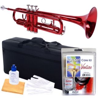 Barcelona B Flat Student Trumpet Bundle with Hardshell Case and 
