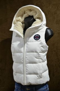 NWT Hollister by A&F Womens Vest Gilet Pearl Sreet Down Sherpa 