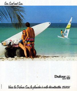 dufour surfing surfboard windsurfing 1981 ad from canada time left