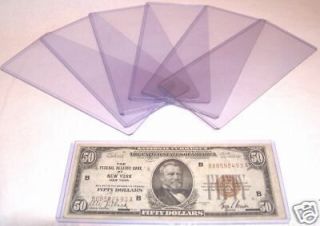   Plastic Topload Holder for US CURRENCY Note Dollar Bill   FREE SHIP