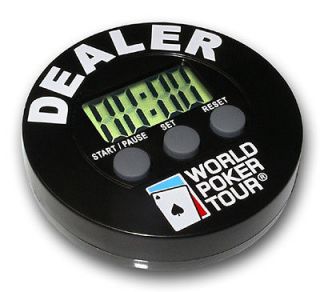  World Poker Tour (WPT) black Digital Dealer Button poker chip timer