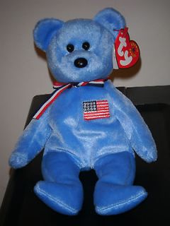 Ty AMERICA the Blue USA Bear Beanie Baby ~ MINT TAGS ~ RETIRED