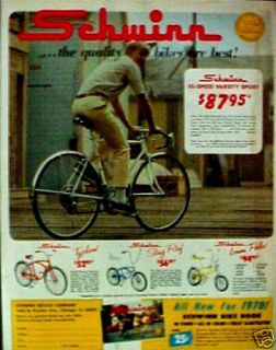   Schwinn Lemon Peeler~Sting R​ay~Typhoon Bicycles Boys Bike Print AD