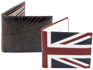 Mens Quality Leather Union Jack Mod Retro Wallet with Coin Pocket 