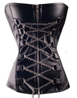 black leather bustier in Clothing, 