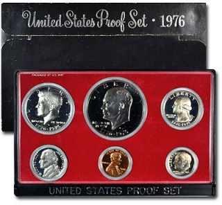 1976 us proof mint set 6 piece w box cameo