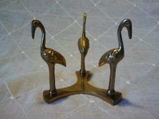 Newly listed INDIA BRASS FLAMINGO TRIPOD BOWL HOLDER STAND Pelican 