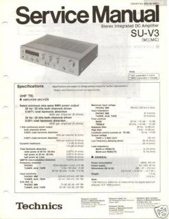 original technics service manual su v3 int amp time left