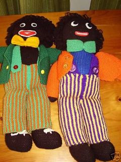 hand knitted golly wog golliwog pattern only from australia time