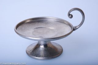 Liberty & Co Tudric Hammered Pewter Circular Footed Candle Stand 