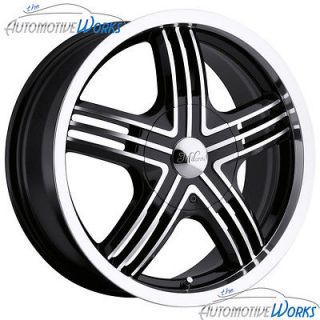 16x7 Milanni Stealth 5x100 5x114.3 5x4.5 +40mm Black Machined Wheels 