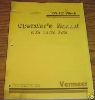 vermeer flextrak tractor pw 180 winch operator s manual time