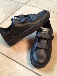 puma black velcro shoes boys 3 5 nwot time left