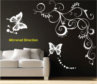 large vines butterfly flower vinyl wall art stickers many more