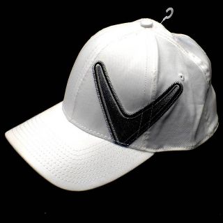 Callaway Cap Side Chev White Fitted Golf Hat 2012 Medium/Large