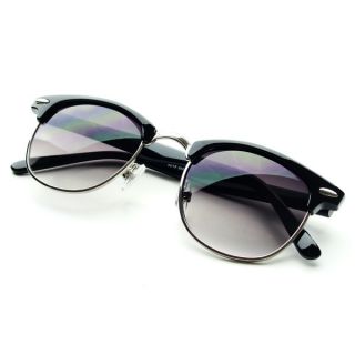 half frame wayfarer clubmaster sunglasses in black w129 time left
