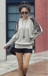Newly listed Grey batwing Womens Fashion Wide Leopard Long Sleeves T 
