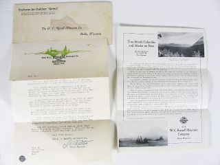 Vintage Russell Moccasin Signed Letter and Brochure Berlin Wisconsin