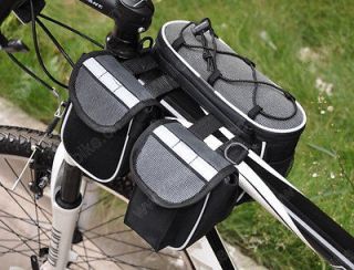2012 Cycling Bike Bicycle Front Frame Tube Bag 3 in 1 Pannier + Rain 