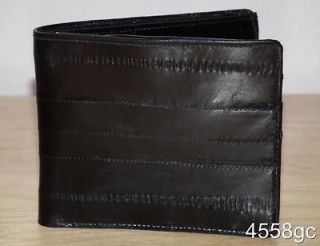 men s genuine eel skin leather bifold wallet 2 colors