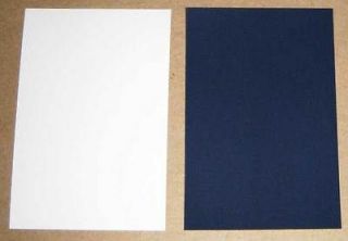 Cambric Linen Card Stock   2 sided   Royal Blue and White   3 1/2 by 