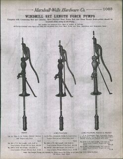 1912 AD Windmill Set Length Force Water Well Pumps Three Way Couble 