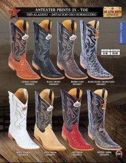 3X TOE PRINTS(IMITATI​ON) ANTEATER COWBOY WESTERN BOOTS BY LOS ALTOS