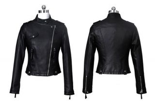 womens vintage leather jacket black size s m l