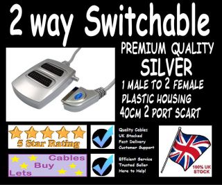 Way Scart Lead Cable Splitter Adaptor Switch Box Switchable Premium 