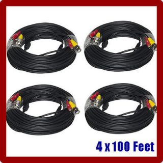   Siamese Video Power Cables for Security Cameras DVRs WHITE 4 x 50FT